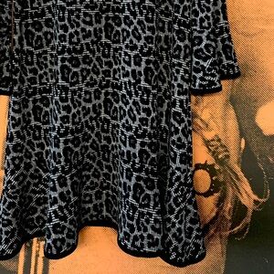 Michael Kors Leopard and Plaid Print Ruffle Dress